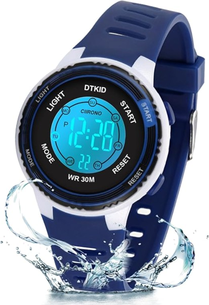DTKID Digital Kids Watch 30M Waterproof with 7-Color LED Lights for Boys and Girls - Premium Luxury and Iconic Timepieces